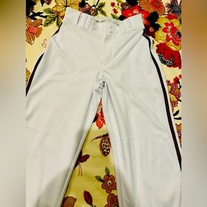Champro Adult Small Baseball pants, white pants with black and red side stripes